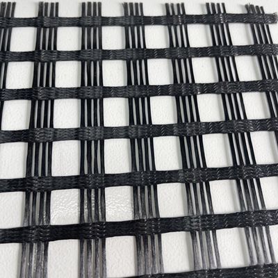 400KN Woven Coated PET Polyester Geogrid High Strength for Reinforcement In Railway