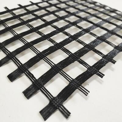 Ein guter Preis. 200 - 50 Kn/M PVC-Beschichtung Polyester Geogrid PET Einsachsverstärkte Bodenhaltewand Autobahn Online