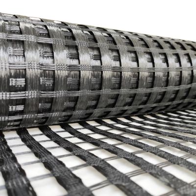 Un buon prezzo. Aperture Size 50.8mm Woven Coated SBR/PVC Knitted BX PET Polyester Geogrid Soil Stabilty Foundation Reinforce in linea