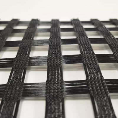quality Road Construction Polyester Geogrid Mesh Warp Knitted Geogrid For Asphalt Pavement factory