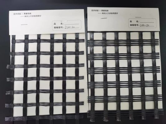 Good price SBR Coating Polyester Geogrid 100-30Kn/M PET Uniaxial Reinforced Soil Retaining Wall Expressway online
