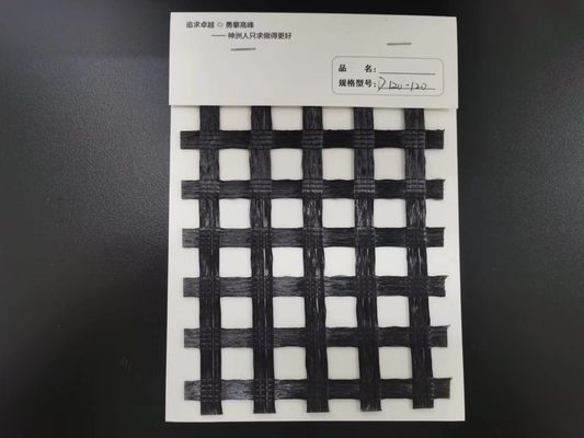 Good price 120-120KN/M 5.2x100M Polyester Geogrid For Reinforce Roads Base And Pavements online
