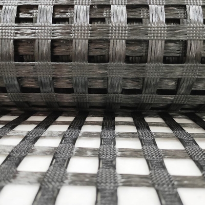 Good price 200-200KN/M Biaxial PET Polyester Geogrid  Road Foundation Soil Reinforcement online
