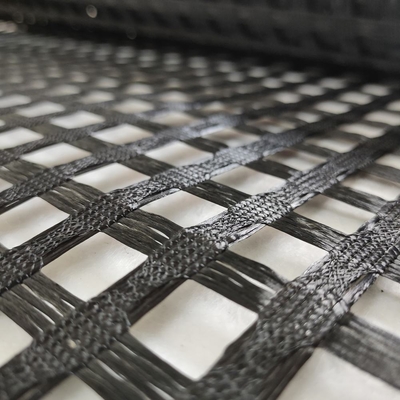 Good price Highly Efficient 150-150KN Polyester Geogrid Mesh For Embankment Retaining Walls Slopes online
