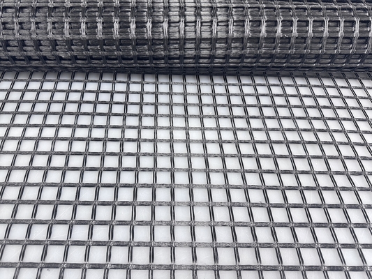 Asphalt Paving Reinforcement  Fiberglass Geogrid Bitumen Coated Prevent Cracking