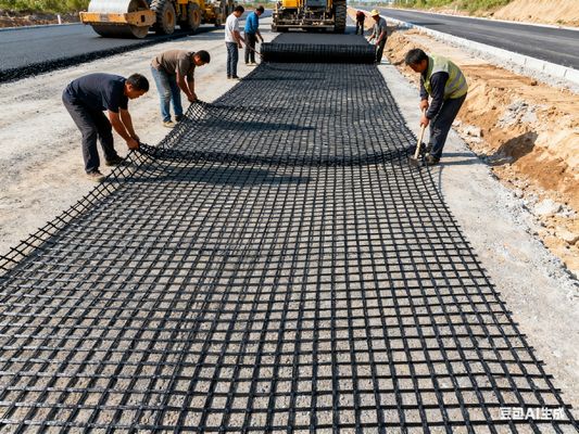 Soil Stabilization Warp Knitting Polyester Biaxial Geogrid Reinforcement for Civil Engineering