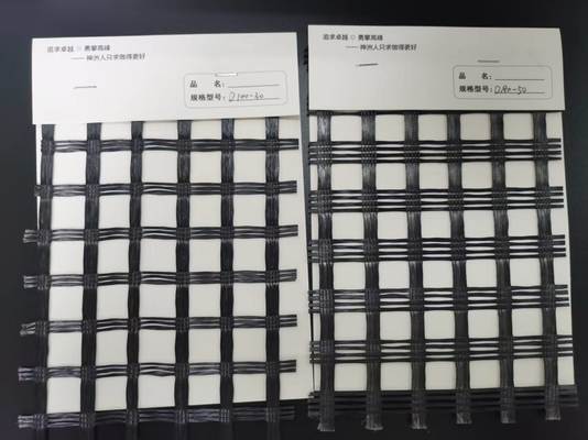 Flexibility 80-30KN/M Uniaxial Reinforcement Polyester Geogrid  Expressway  Retaining Walls Reinforce