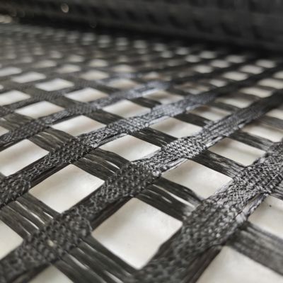 Good price Carboxyl End Group Woven Coated Low Creep Knitted BX PET Polyester Geogrid Reinforce RoadBed Soft Soil Layer online