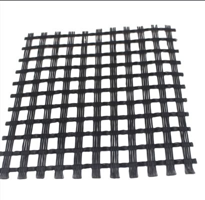 ASTM D6637 Aperture Size 25.4mm  200-50KN/M Uniaxial Woven Polyester Geogrid Embankment Stabilization Over Soft Soil