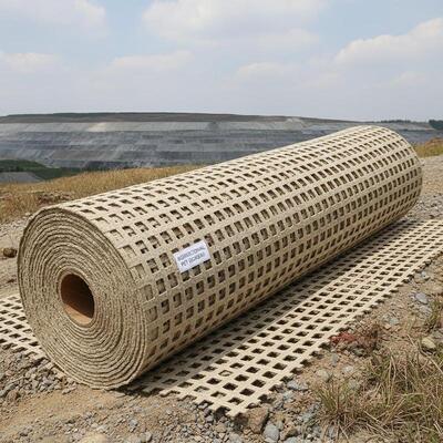 Bidirectional Warp Knitted PET Polyester Geogrid For Landfill Side Slopes Reinforcement