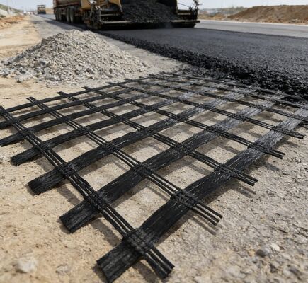 Un bon prix. 12.7x12.7mm Grille ouverte en fibre de verre Grille géographique à haute traction à faible allongement Utilisé dans la construction routière et les systèmes de retenue de terre en ligne